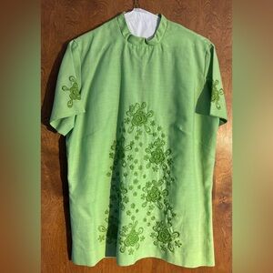 Vintage Green Embroidered Shirt & Pants set